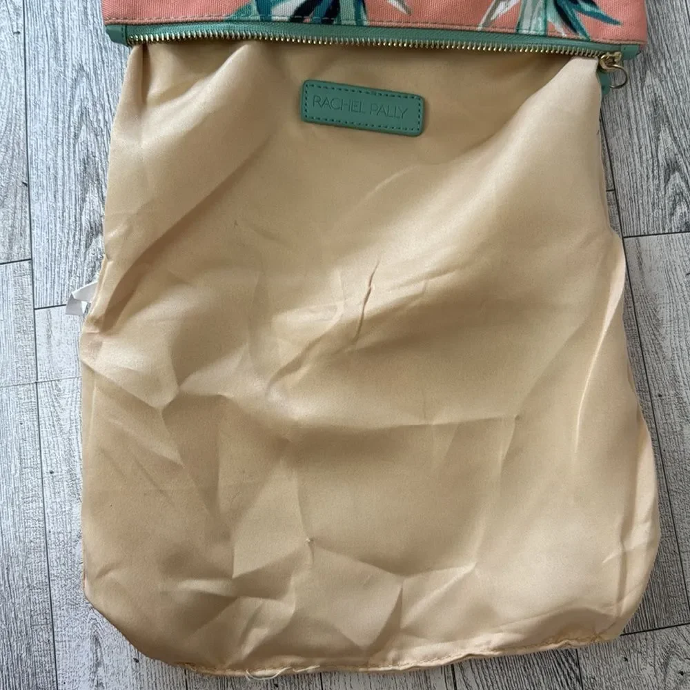 Rachel Palley Mint/Salmon Pink Tropical Fold over Clutch Pouch NWOT